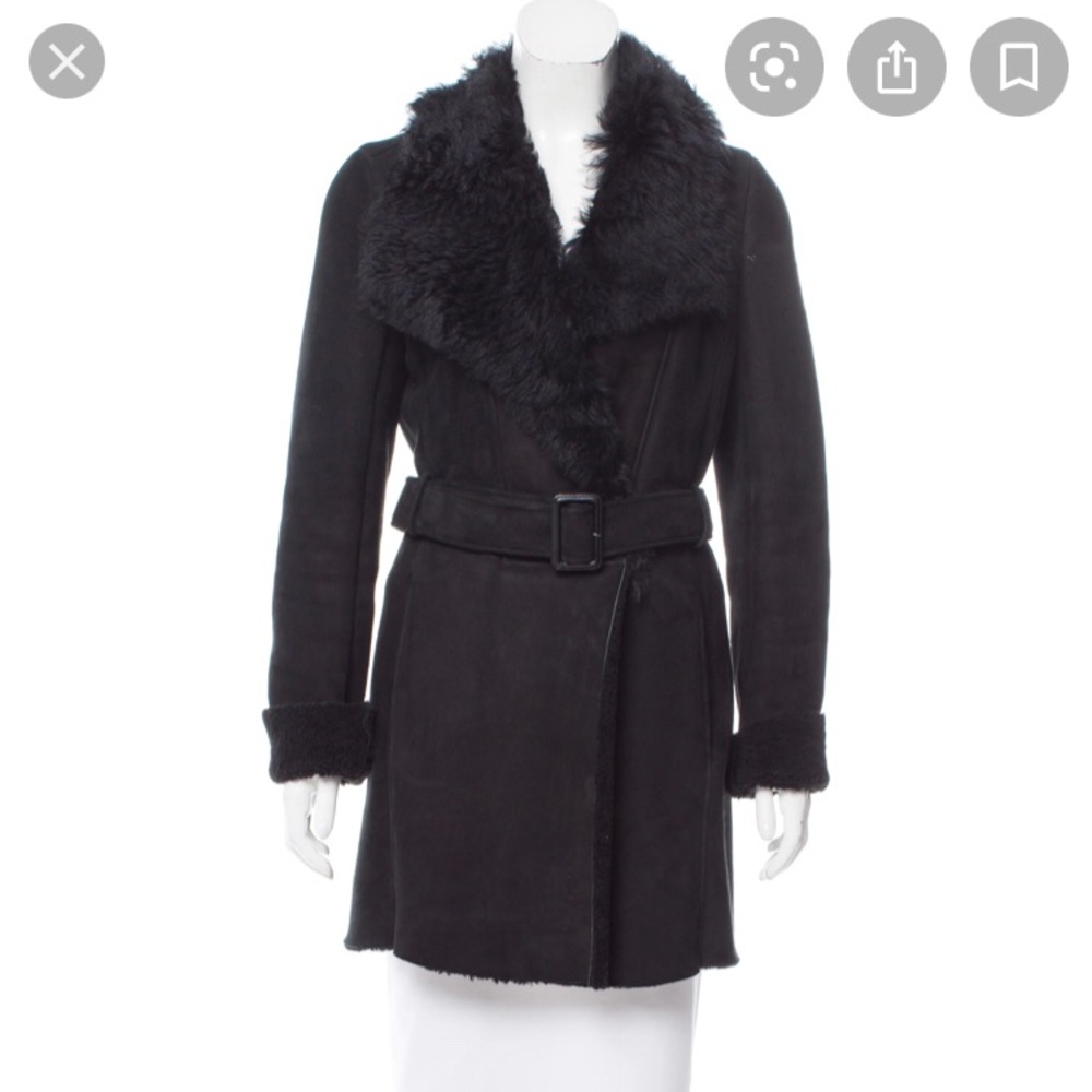 Theory genuine sheepskin belted coat